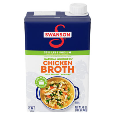 Swanson Natural Goodness Chicken Broth, 48 oz Carton