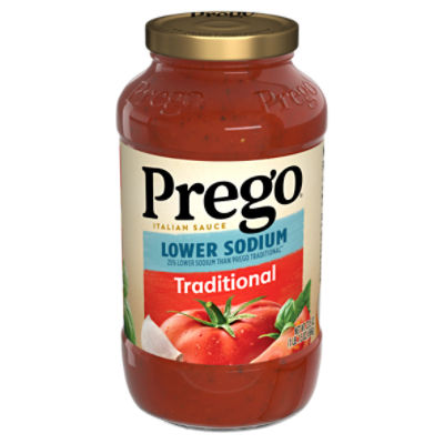 Prego Traditional Lower Sodium Pasta Sauce, 23.5 oz Jar