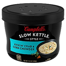 Campbell's Slow Kettle Style Kickin' Crab & Corn Chowder, 15.5 oz, 15.5 Ounce