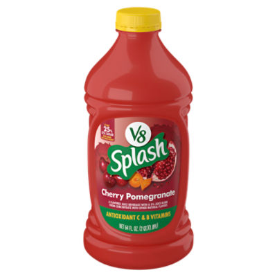 V8 Splash Cherry Pomegranate Flavored Juice Beverage, 64 fl oz Bottle, 64 Fluid ounce