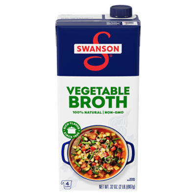 Swanson 100% Natural Vegetable Broth, 32 Oz Carton