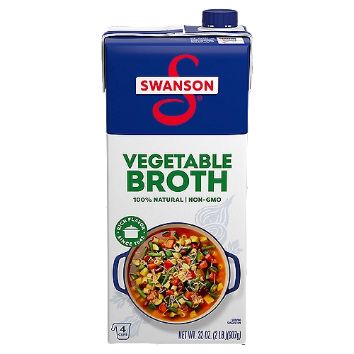Swanson 100% Natural Vegetable Broth, 32 Oz Carton