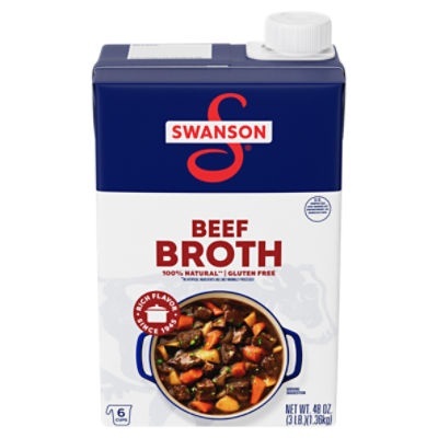 Swanson 100% Natural Beef Broth, 48 Oz Carton, 48 Ounce
