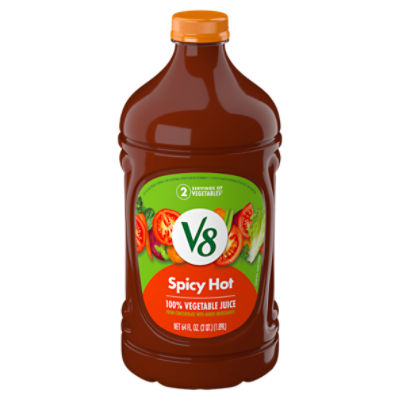 V8 Spicy Hot 100% Vegetable Juice, 64 fl oz Bottle