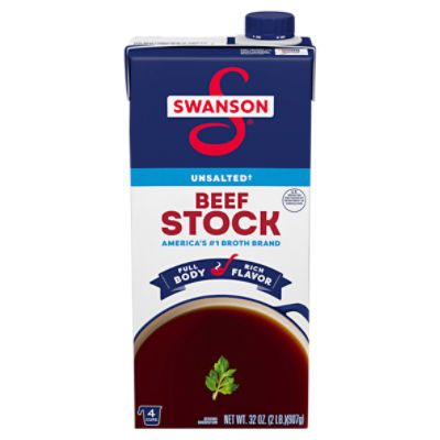 Swanson Unsalted Beef Stock, 32 oz