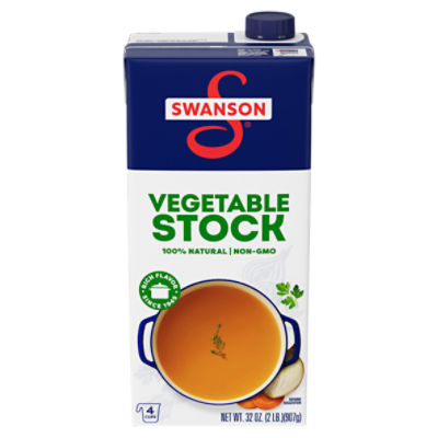 Swanson 100% Natural Vegetable Stock, 32 Oz Carton