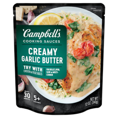 Campbell's Creamy Garlic Butter Cooking Sauces, 12 oz