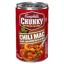Campbell's Chunky Chili Mac Beans, Macaroni Pasta & Meat, Soup, 18.8 Ounce