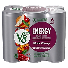 V8 Plus Energy Black Cherry Energy Drink, 8 fl oz, 6 count