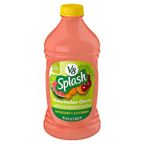 V8 Splash Watermelon Cherry Flavored Juice Beverage, 64 fl oz Bottle