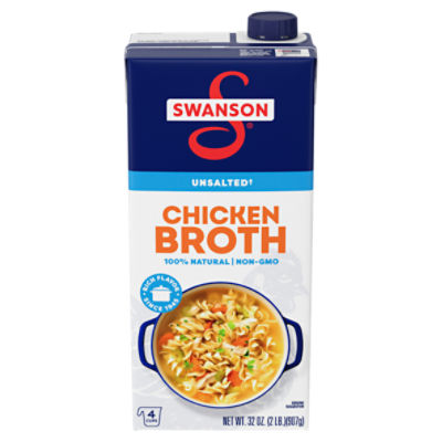 Swanson Unsalted Chicken Broth, 32 oz, 32 Ounce