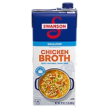 Swanson Unsalted, Chicken Broth, 32 Ounce