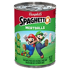 SpaghettiOs Super Mario Bros Canned Pasta with Meatballs, 15.6 oz Can