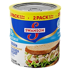Swanson White Premium Chunk Chicken Breast with Rib Meat in Water, 12.5 oz, 2 count