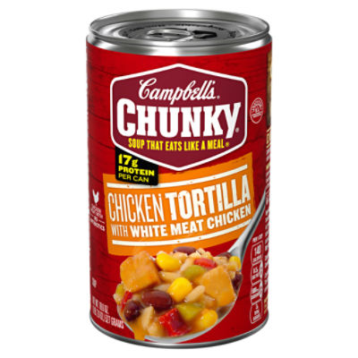 Campbell's Chunky Soup, Chicken Tortilla Soup with Grilled White Meat Chicken, 18.6 Oz Can