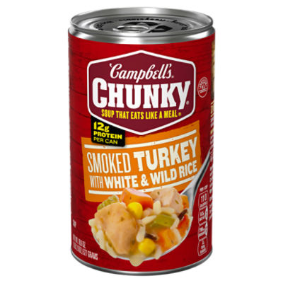 Campbell's Chunky Soup, Smoked Turkey with White and Wild Rice Soup, 18.6 oz Can