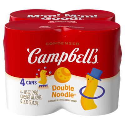 Campbell's Condensed Kids Double Noodle Soup, 10.5 oz Can (4 Pack)