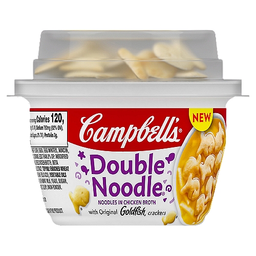 Campbell's Double Noodle Noodles in Chicken Broth with Original Goldfish Crackers Soup, 7.35 oz