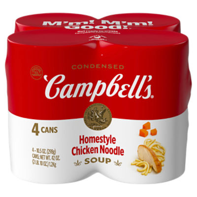 Campbell's Condensed Homestyle Chicken Noodle Soup, 10.5 oz Can (4 Pack)