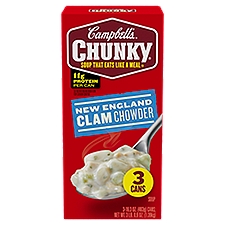 Campbell's Chunky New England Clam Chowder Soup, 16.3 oz, 3 count