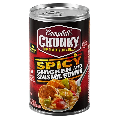 Campbell's Chunky Soup, Spicy Chicken and Sausage Gumbo, 18.8 oz Can