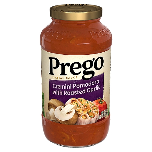 Prego Cremini Pomodoro With Roasted Garlic Pasta Sauce, 23.5 oz Jar