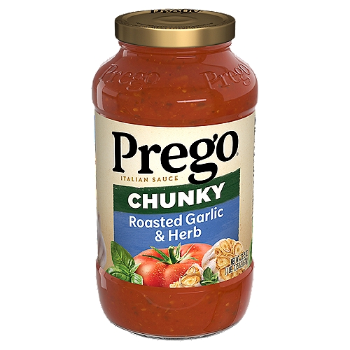 Prego Chunky Roasted Garlic and Herb Pasta Sauce, 23.75 oz Jar