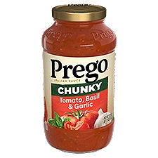 Prego Chunky Tomato, Basil and Garlic Pasta Sauce, 23.75 oz Jar