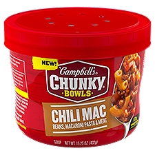 Campbell's Chunky Bowls Beans, Macaroni Pasta & Meat Chili Mac Soup, 15.25 oz, 15.25 Ounce