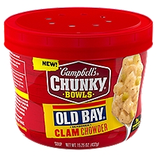 Campbell's Chunky Bowls Old Bay Seasoned Clam Chowder Soup, 15.25 oz, 15.25 Ounce