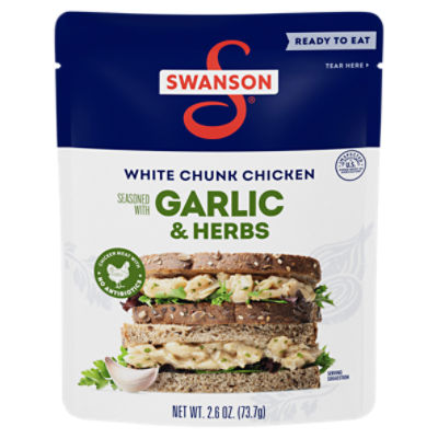 Swanson White Chunk Chicken Seasoned with Garlic & Herbs, 2.6 oz