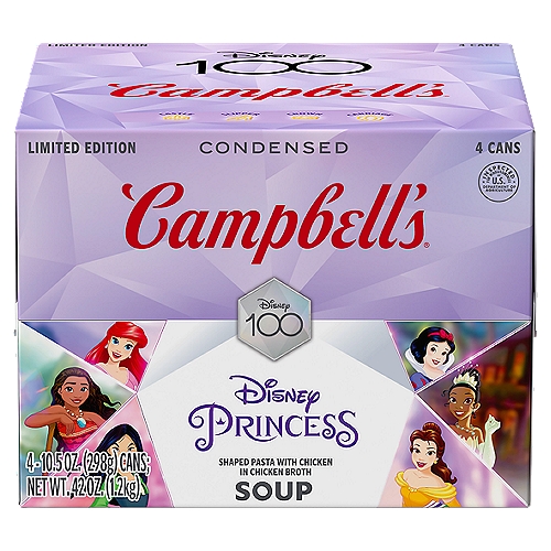 Campbell's Condensed Chicken Soup, Disney Princess Shaped Pasta, 10.5 oz Can (Pack of 4)