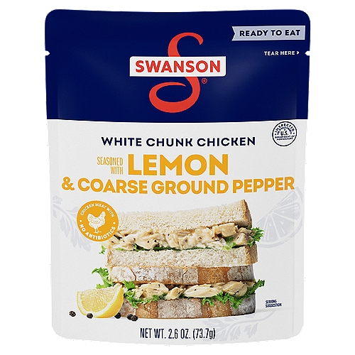 Swanson White Chunk Chicken Seasoned with Lemon & Coarse Ground Pepper, 2.6 oz