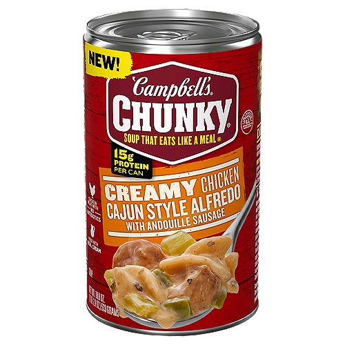 Campbell's Chunky Soup, Creamy Cajun Chicken Alfredo Soup, 18.8 oz Can