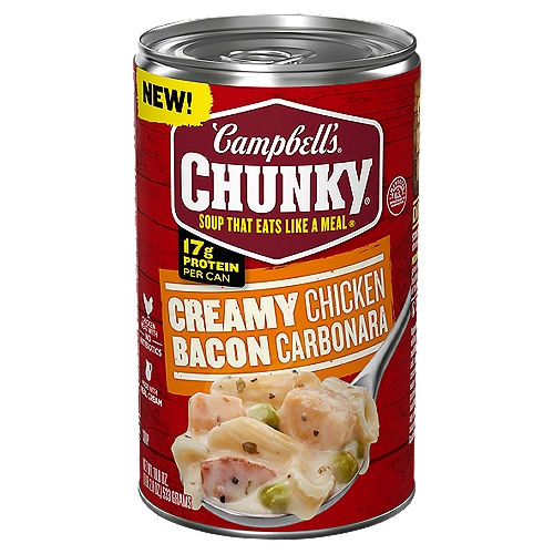 Campbell's Chunky Soup, Creamy Chicken Bacon Carbonara Soup, 18.8 oz Can