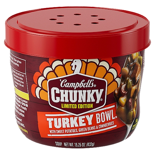 Campbell's Chunky Soup, Thanksgiving Turkey Soup, 15.25 oz Microwavable Bowl