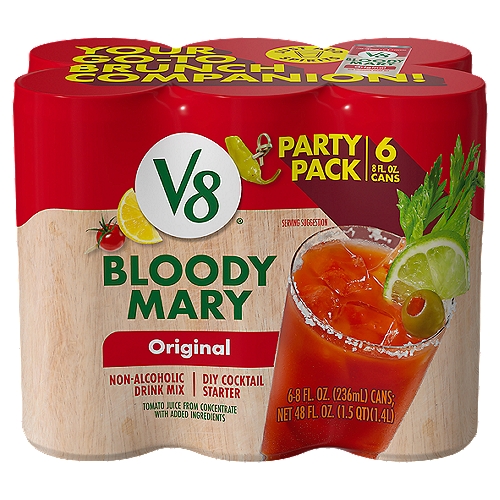 V8 Original Bloody Mary Non-Alcoholic Drink Mix Party Pack, 8 fl oz, 6 count