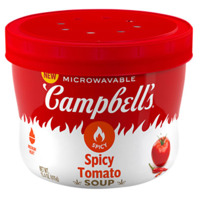 Campbell's Spicy Tomato Soup, 15.4 oz Microwavable Bowl