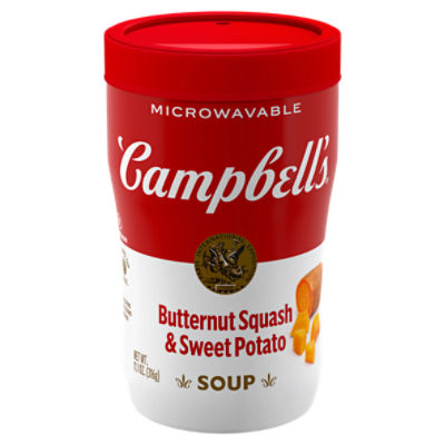 Campbell's Sipping Soup, Butternut Squash & Sweet Potato Soup, 11.1 oz Microwavable Cup