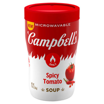 Campbell's Sipping Soup, Spicy Tomato Soup, 11.1 oz Microwavable Cup