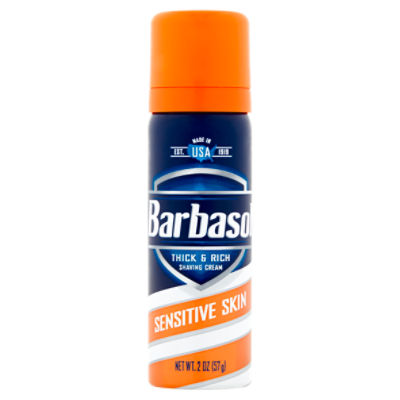 Barbasol Sensitive Skin Thick & Rich Shaving Cream, 2 oz, 2 Ounce