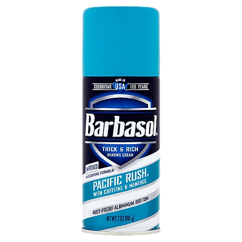 Barbasol Pacific Rush Thick & Rich Shaving Cream, 7 oz
Close Shave® Formula
The premium formula and quality ingredients produce a rich, thick lather and exceptional razor glide.

Feel the rush