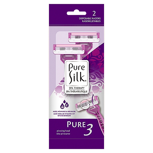 Pure Silk Spa Therapy Pure 3 Disposable Razors, 2 count