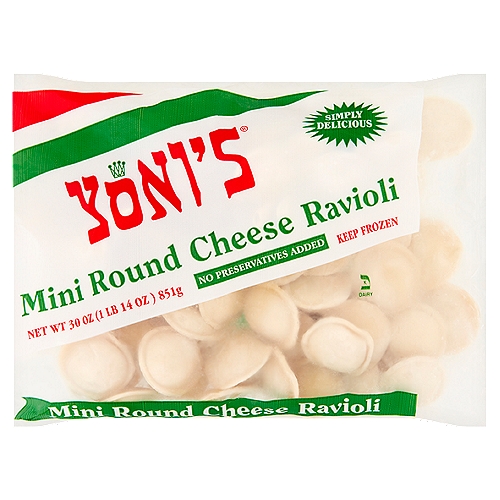 Yoni's Mini Round Cheese Ravioli, 30 oz