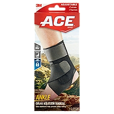 ACE™ Brand Deluxe Ankle Stabilizer, Adjustable, Black, 1/Pack, 1 Each