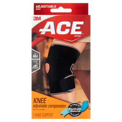 ACE™ Brand Knee Support, Adjustable, Black/Gray, 1/Pack