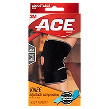 ACE™ Brand Knee Support, Adjustable, Black/Gray, 1/Pack