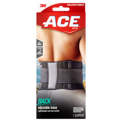 ACE™ Brand Back Brace, Adjustable, Black/Gray, 1/Pack, 1 Each