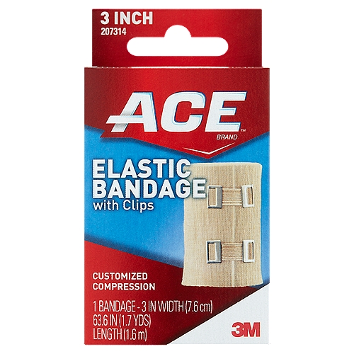 ACE™ Brand Elastic Bandage with Clips, 3 in., Beige, 1/Pack