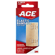 Ace Brand 4 in. Beige, Elastic Bandage with Clips, 1 Each